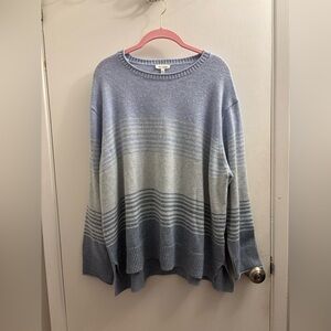 Ella Moss Blue and Gray Striped Sweater